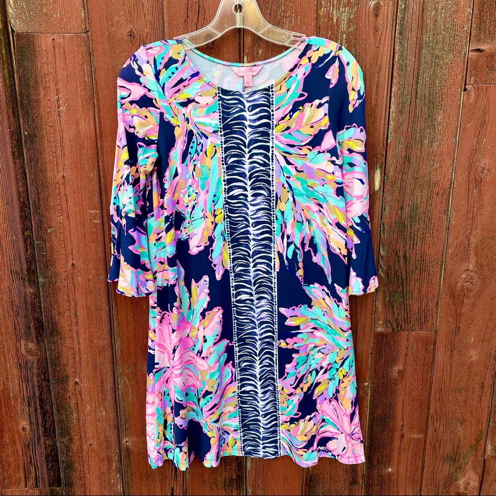 Lilly Pulitzer Knit Dress Navy/Pink/Aqua Size S
